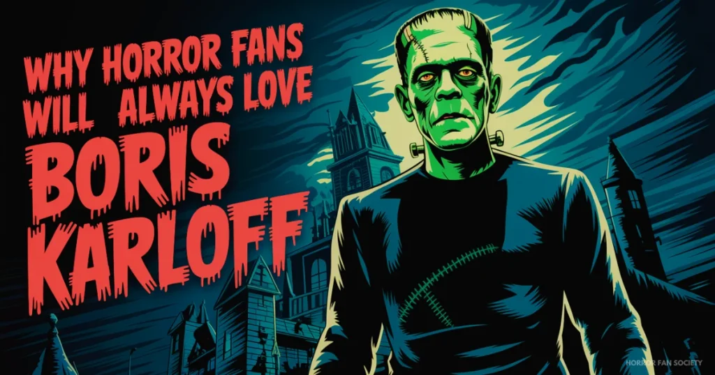 image of Frankenstein with text why horror fans love Boris Karloff